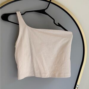 Lululemon One-Shoulder Ribbed Cream Top